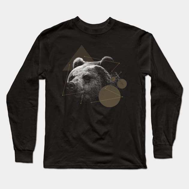 Bear Animal Halftone Long Sleeve T-Shirt by petterart